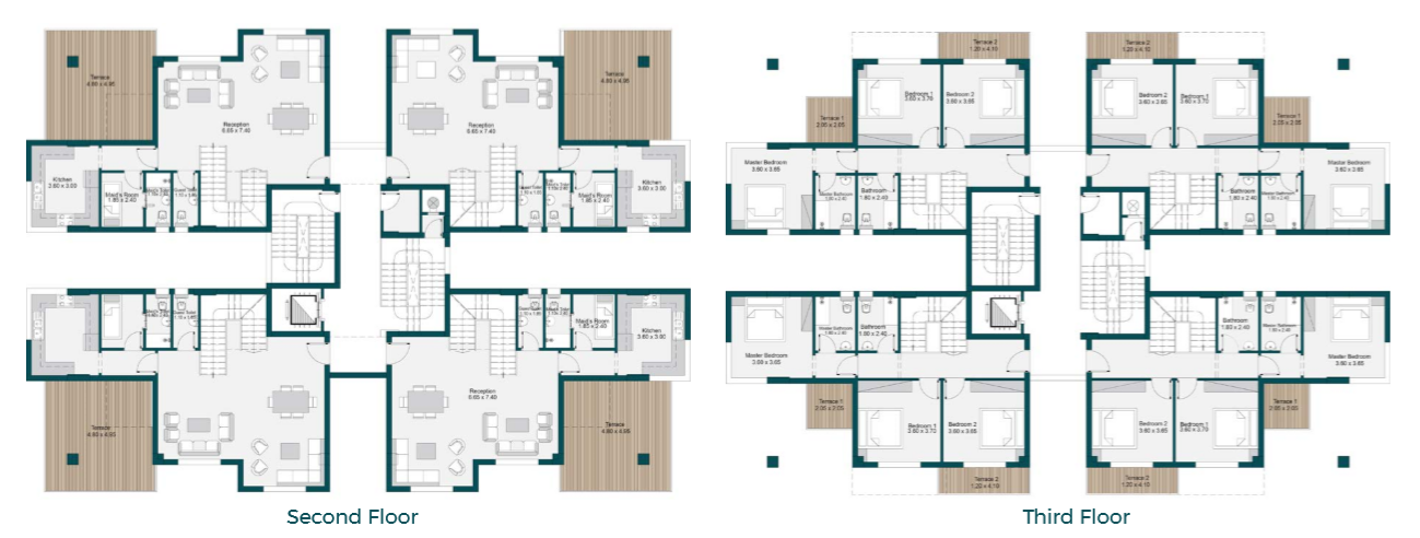Floor plan for villa at Bloomfields