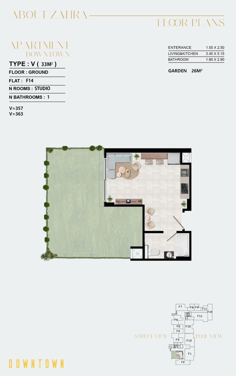 Floor plan for studio at Zahra Morshedy Group