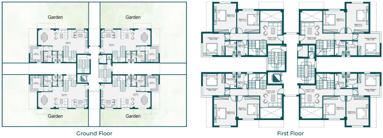 Floor plan for villa at Bloomfields