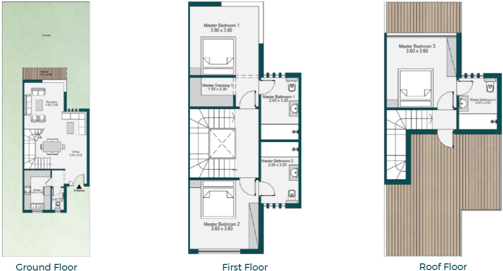 Floor plan for townhouse at Bloomfields
