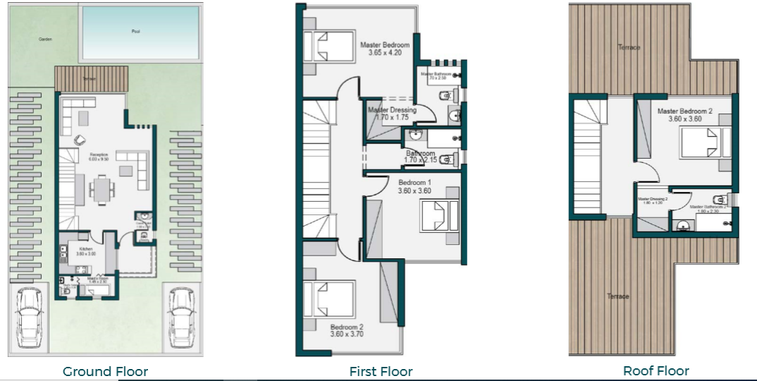 Floor plan for villa at Bloomfields