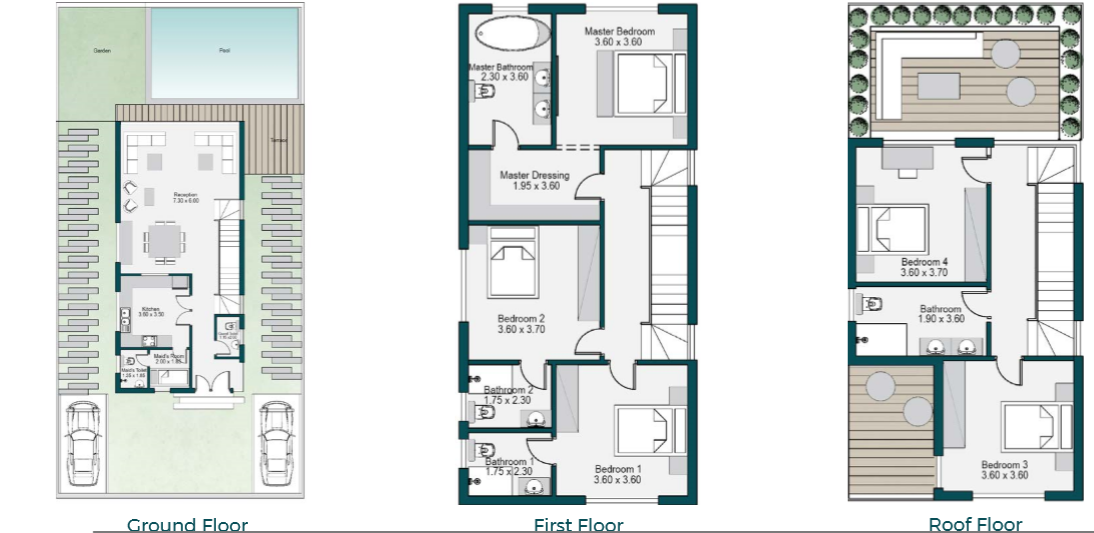 Floor plan for villa at Bloomfields