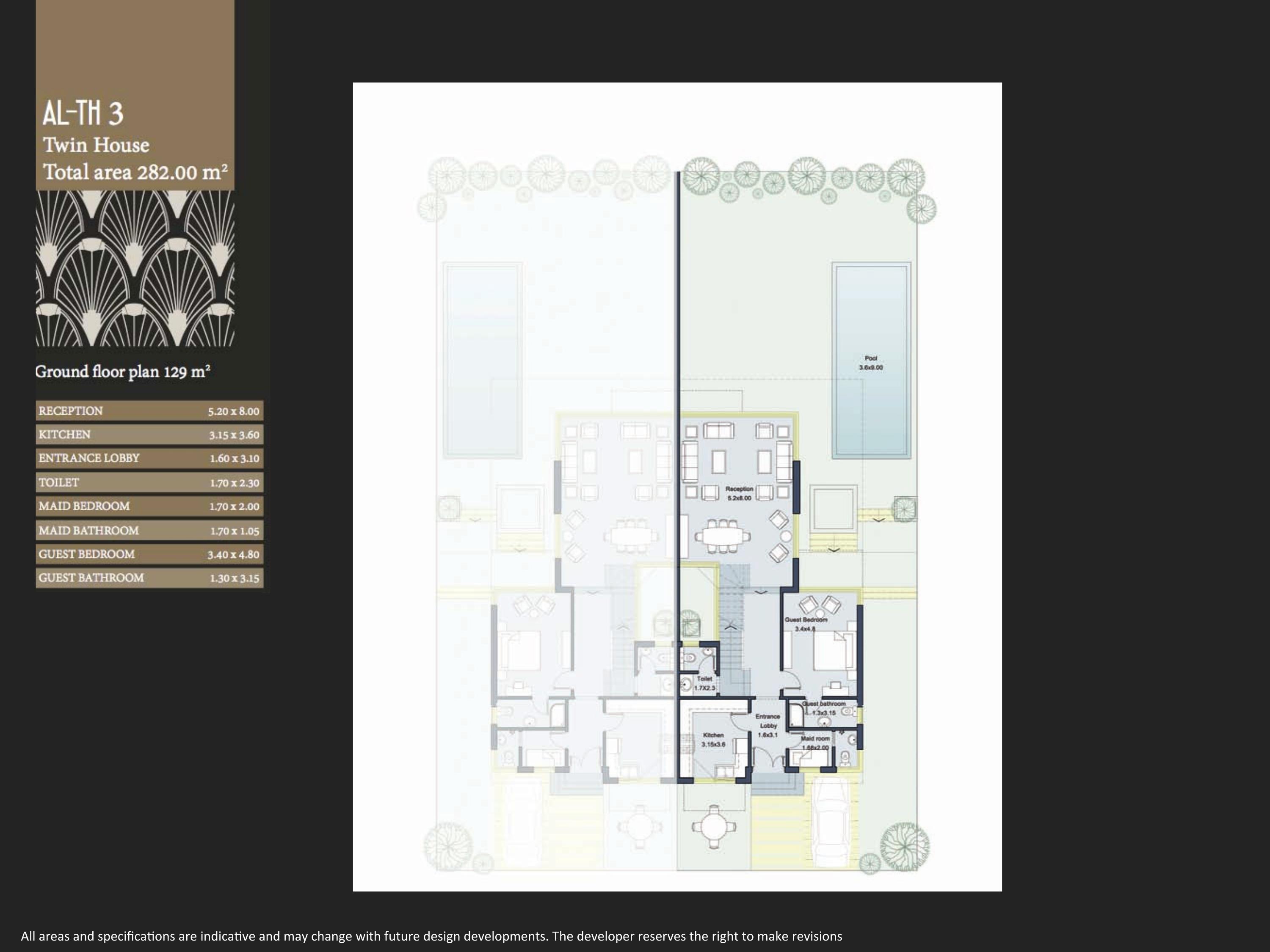 Floor plan for villa at ALMA