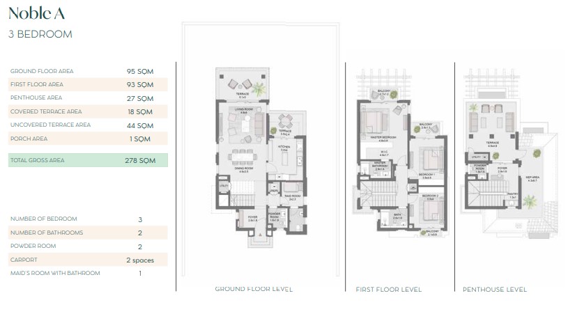 Floor plan for villa at Belle Vie