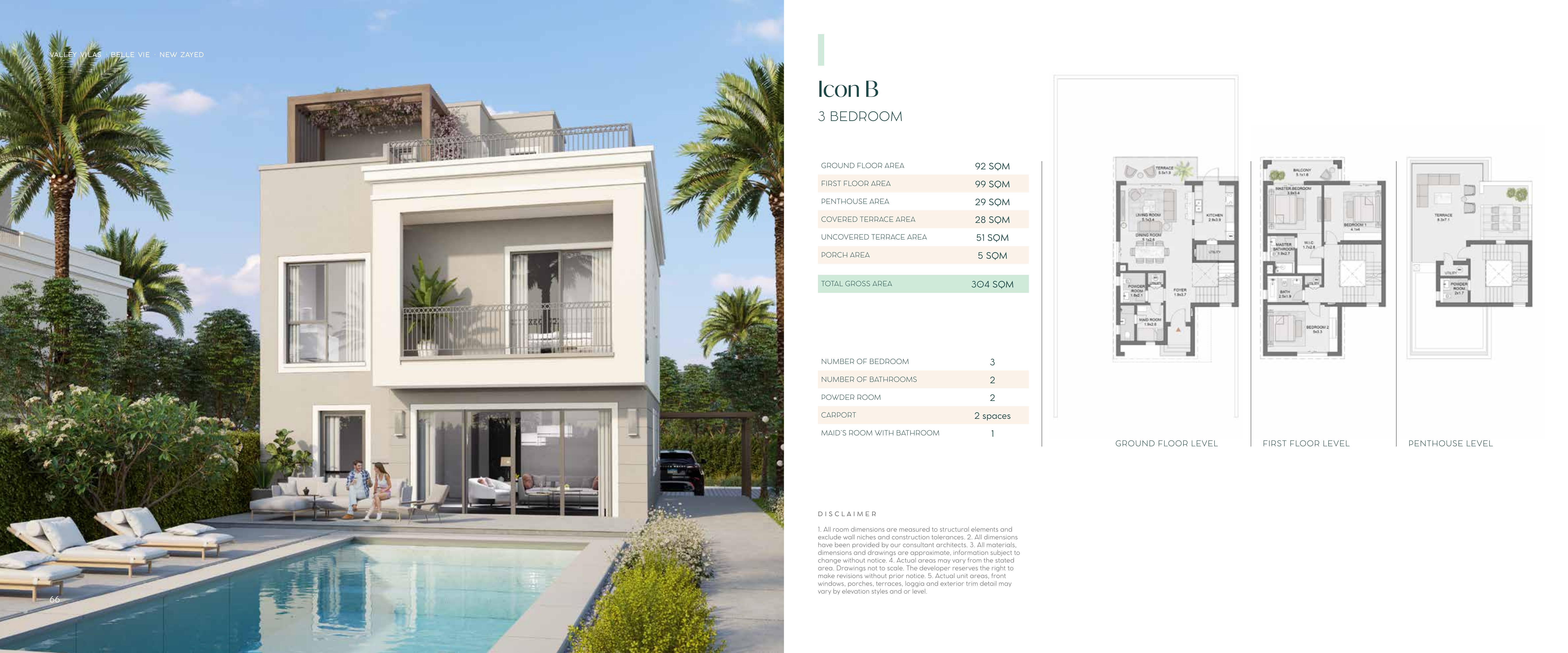 Floor plan for villa at Belle Vie