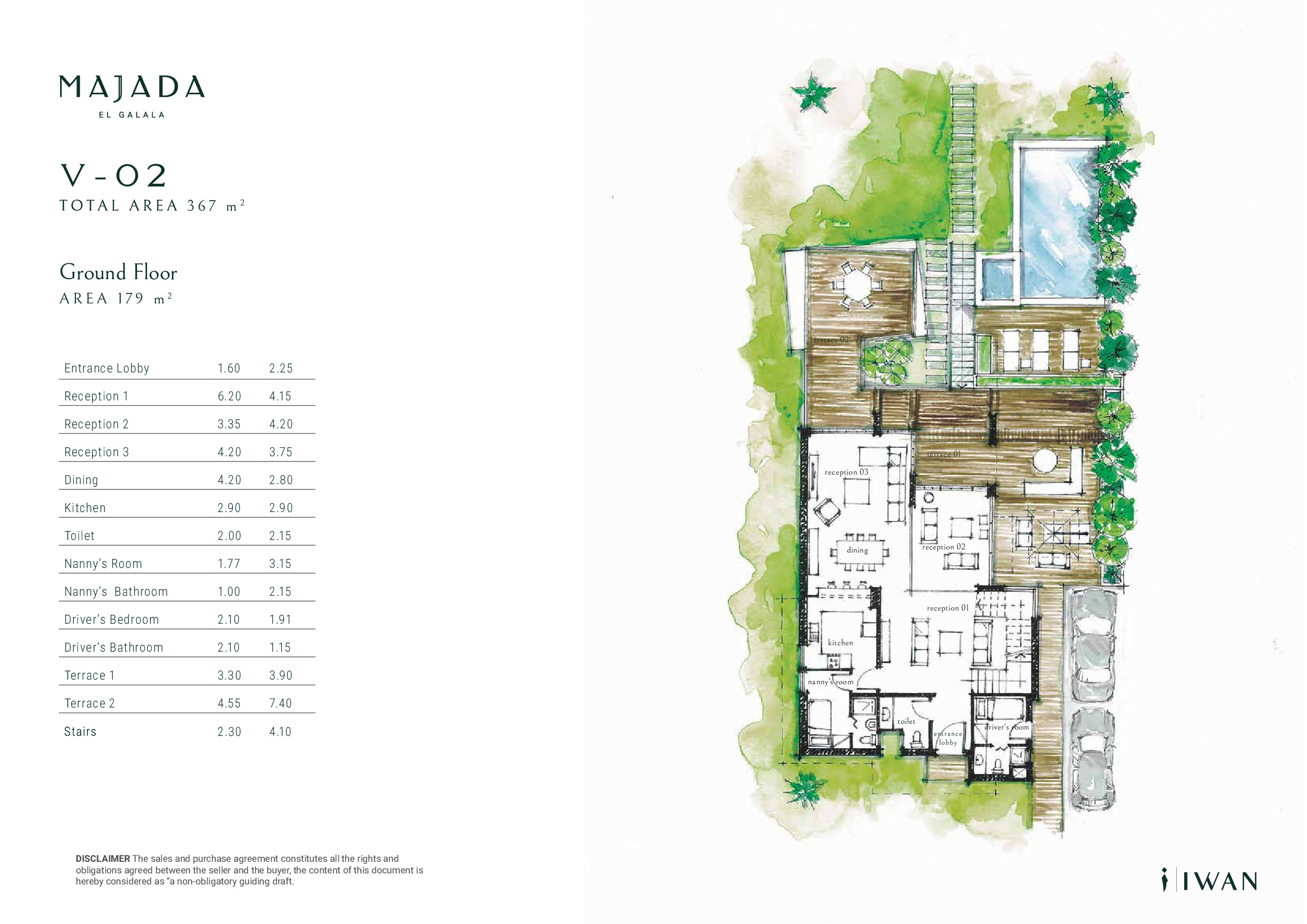 Floor plan for villa at Majada Iwan
