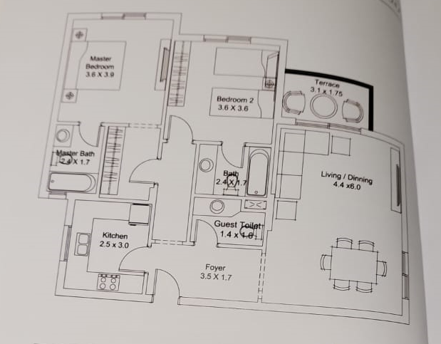 Floor plan for apartment at DISTRICT 5