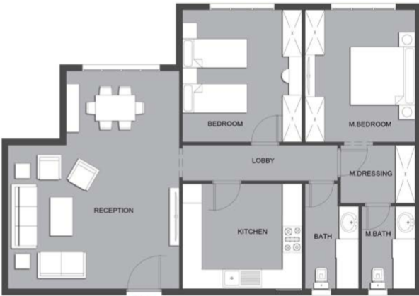 Floor plan for apartment at Lagoon Beach Park Mountain View I-City October