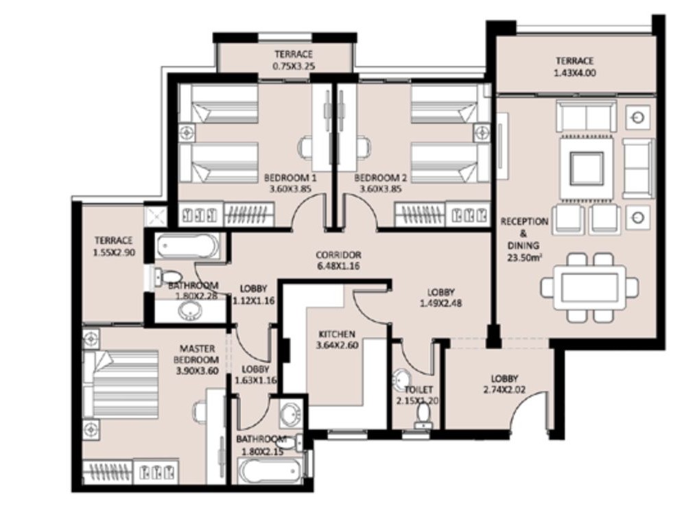 Floor plan for apartment at Jayd