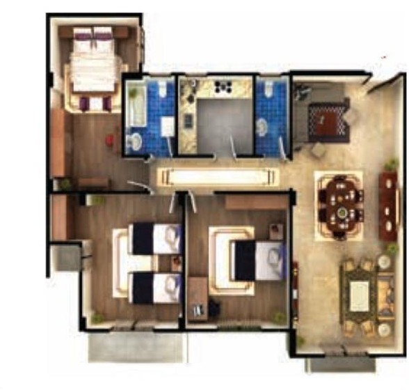 Floor plan for apartment at Katameya Gardens