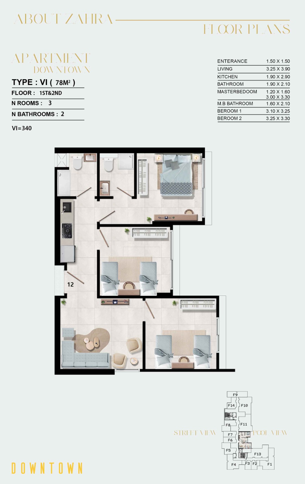 Floor plan for chalet at Zahra Morshedy Group
