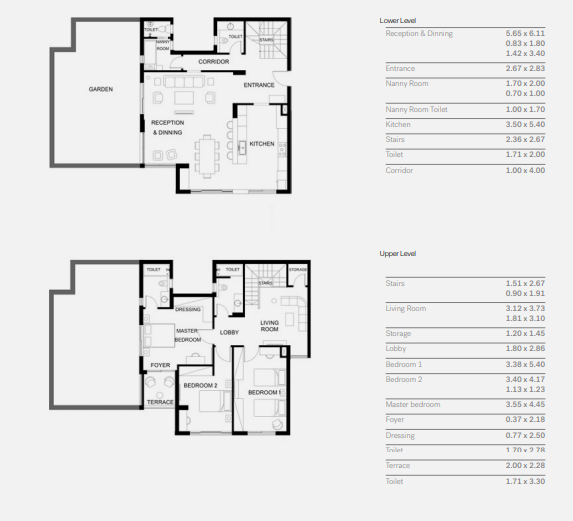 Floor plan for duplex at Trio