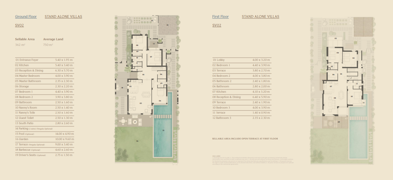 Floor plan for villa at El Masyaf