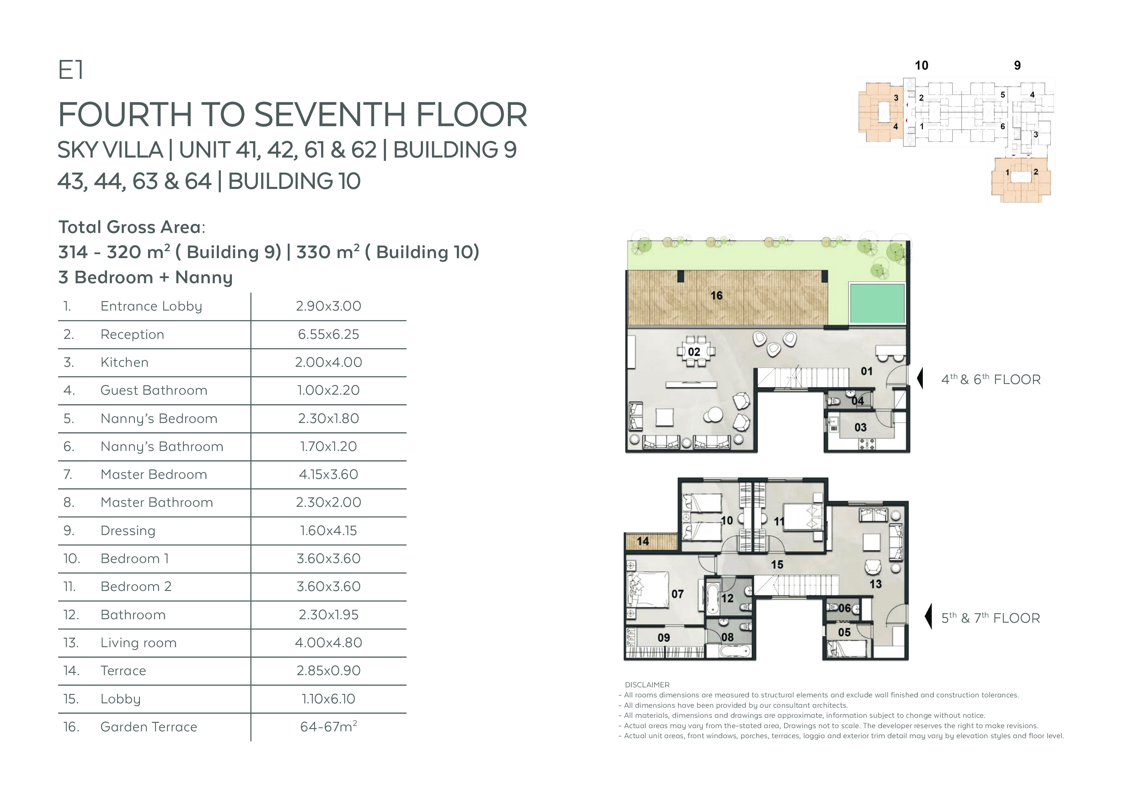 Floor plan for duplex at Vinci