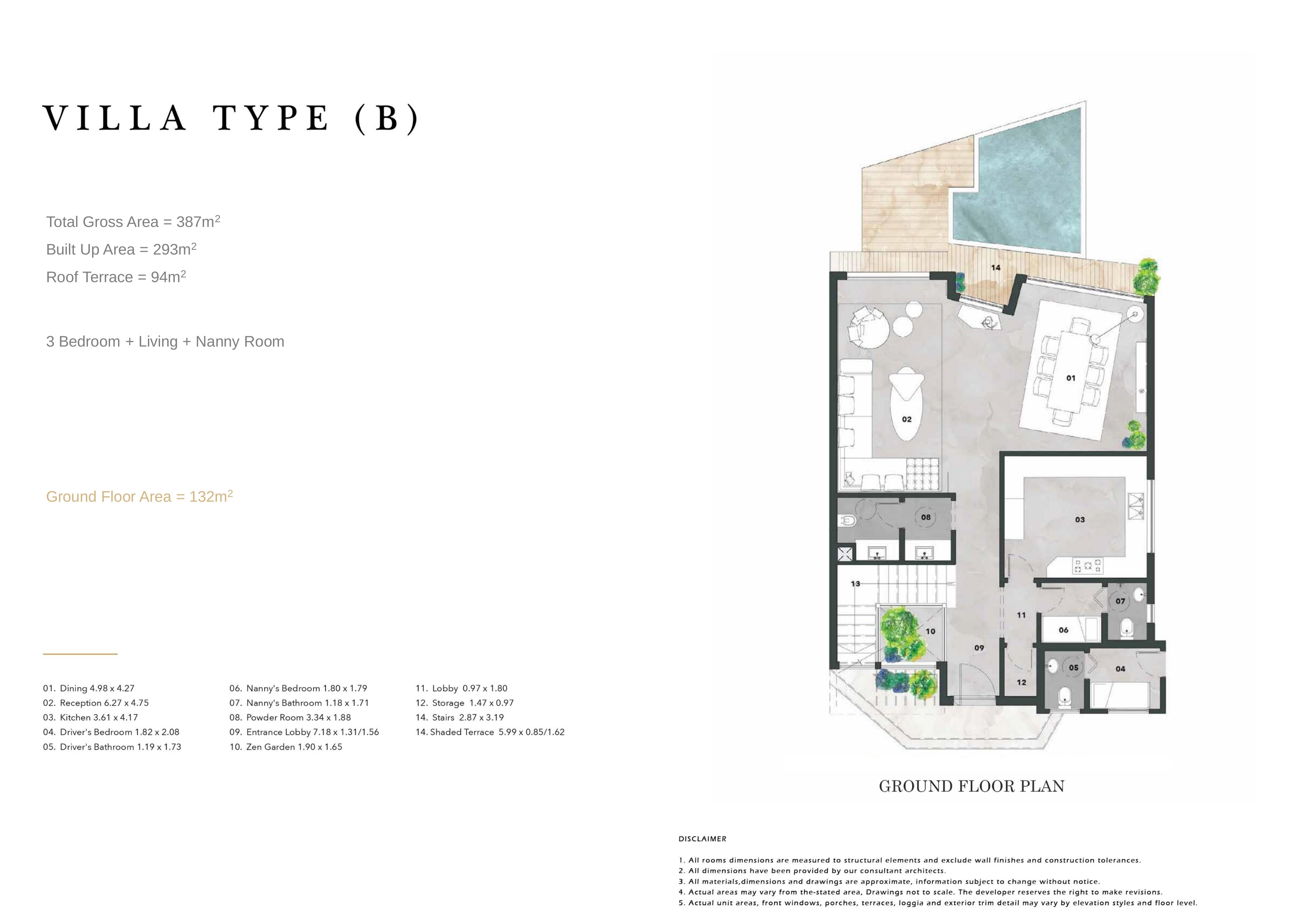 Floor plan for villa at Vinci