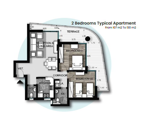 Floor plan for apartment at Armonia