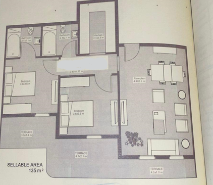 Floor plan for apartment at Lumia Residence- New Capital