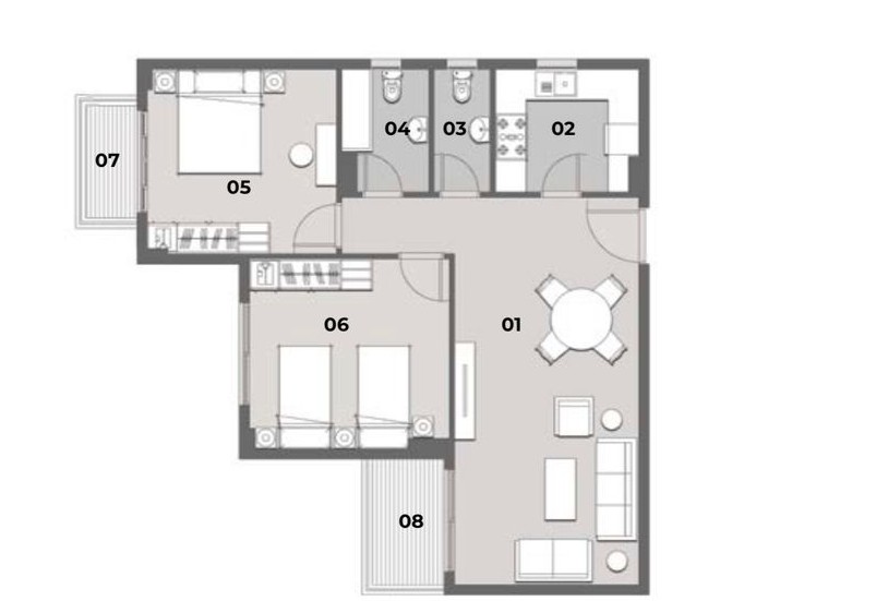 Floor plan for apartment at Il Bosco City