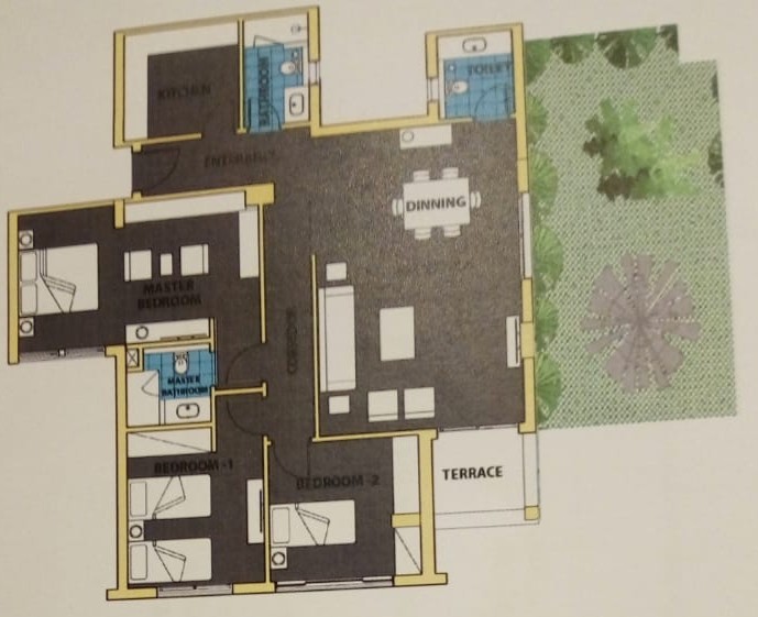 Floor plan for apartment at Trio