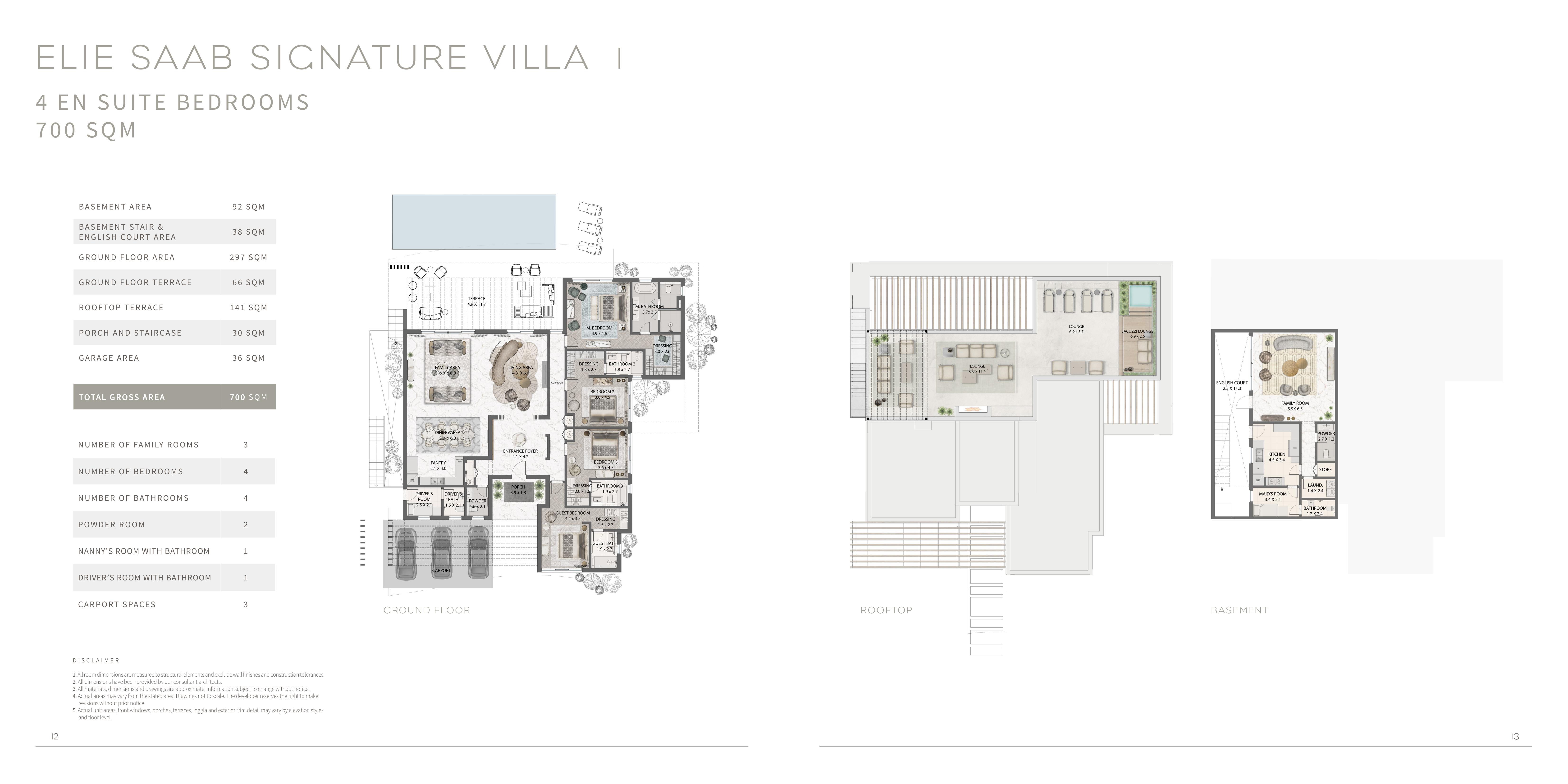 Floor plan for villa at Cairo Gate
