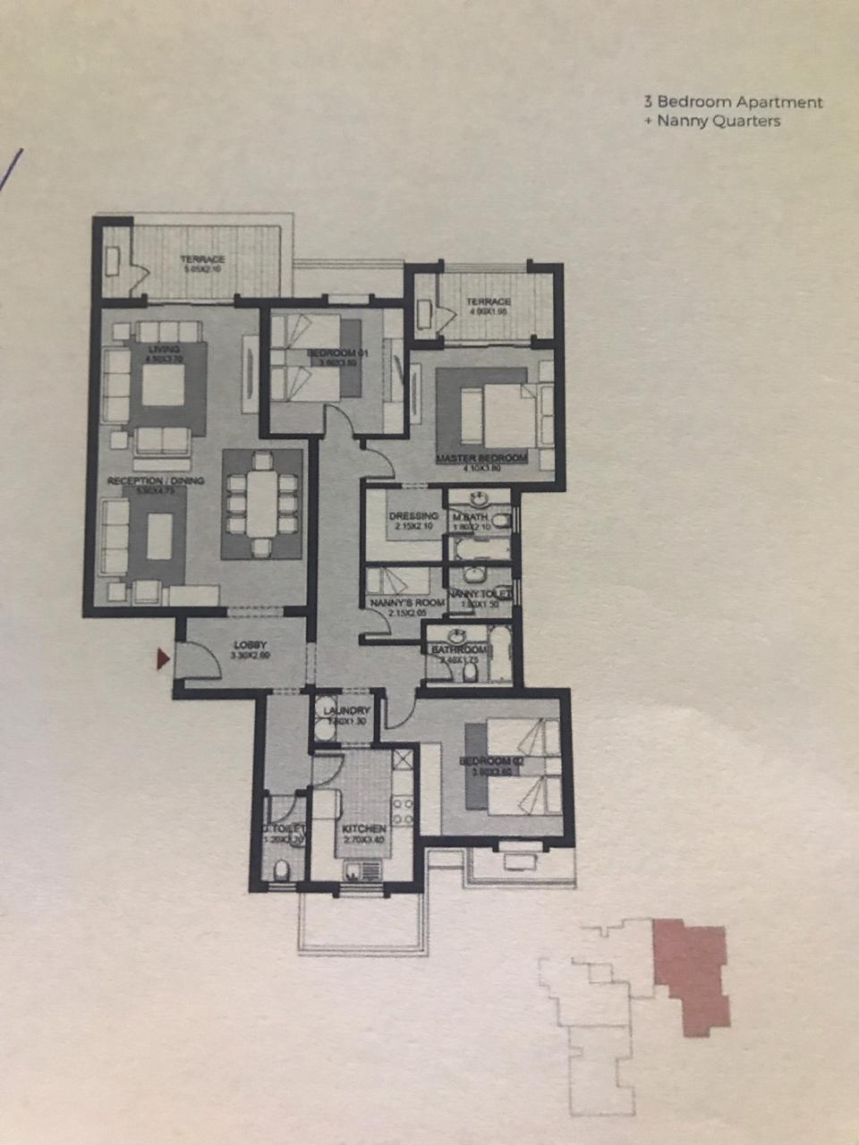 Floor plan for apartment at October Plaza