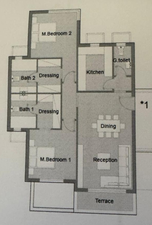 Floor plan for apartment at Badya