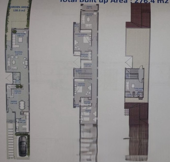 Floor plan for townhouse at IVY Residence El Sherouk