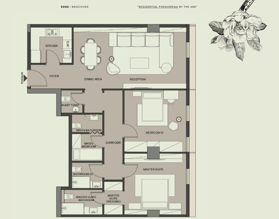 Floor plan for apartment at Edge