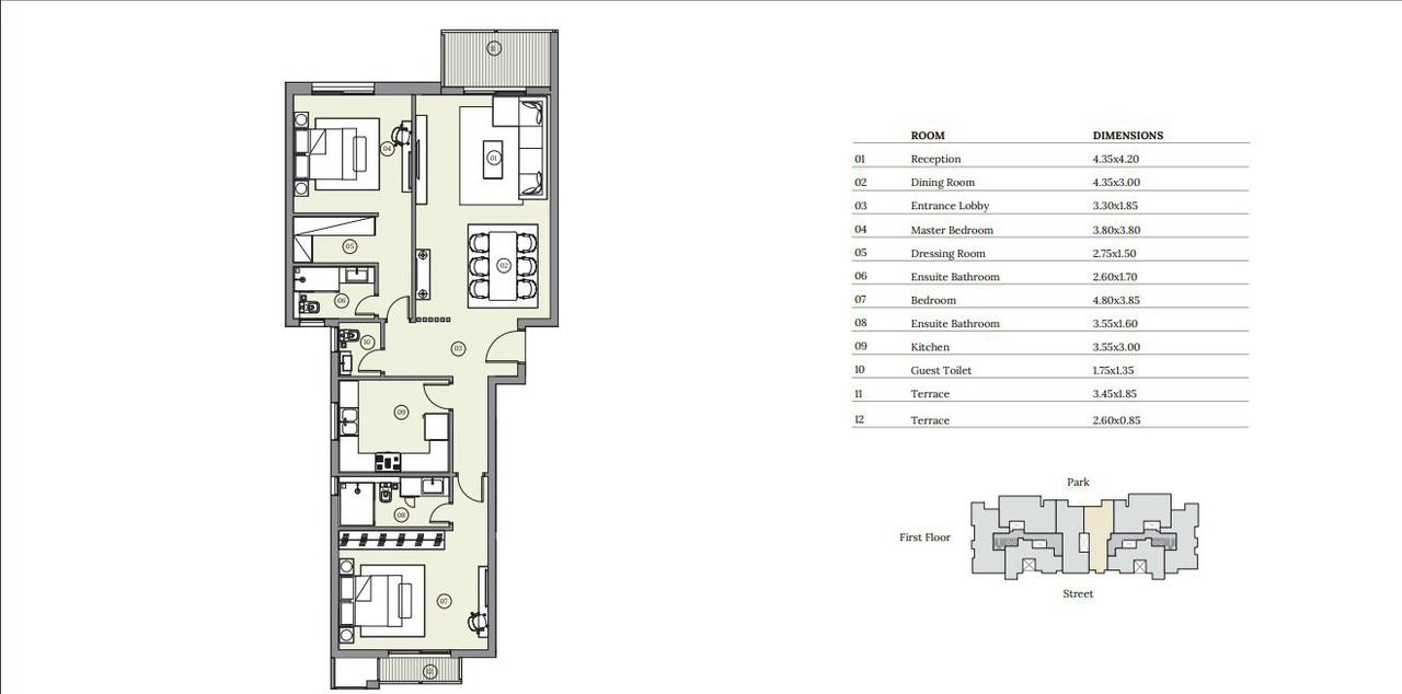 Floor plan for apartment at HAPTown