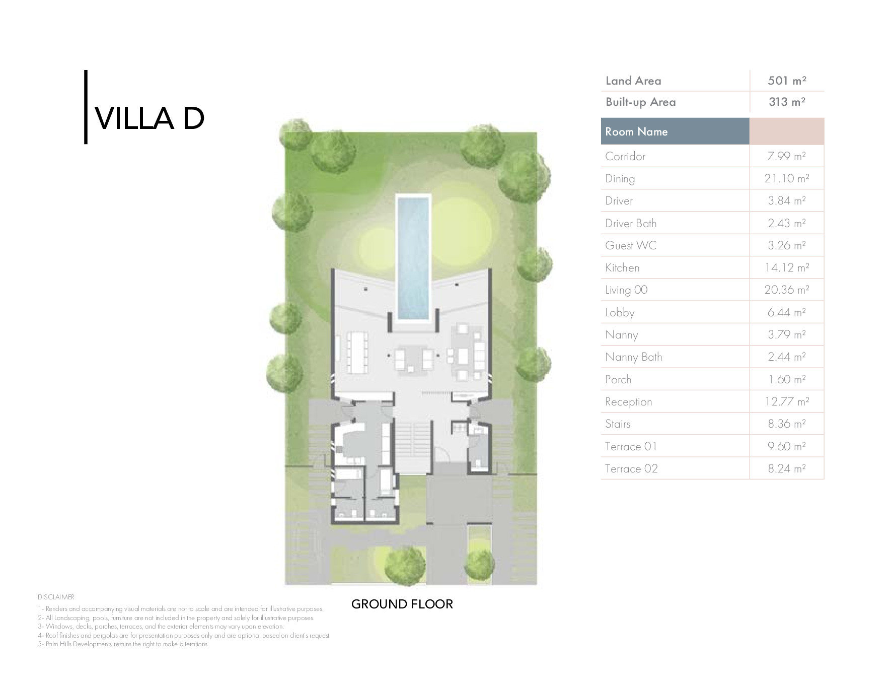 Floor plan for villa at Badya