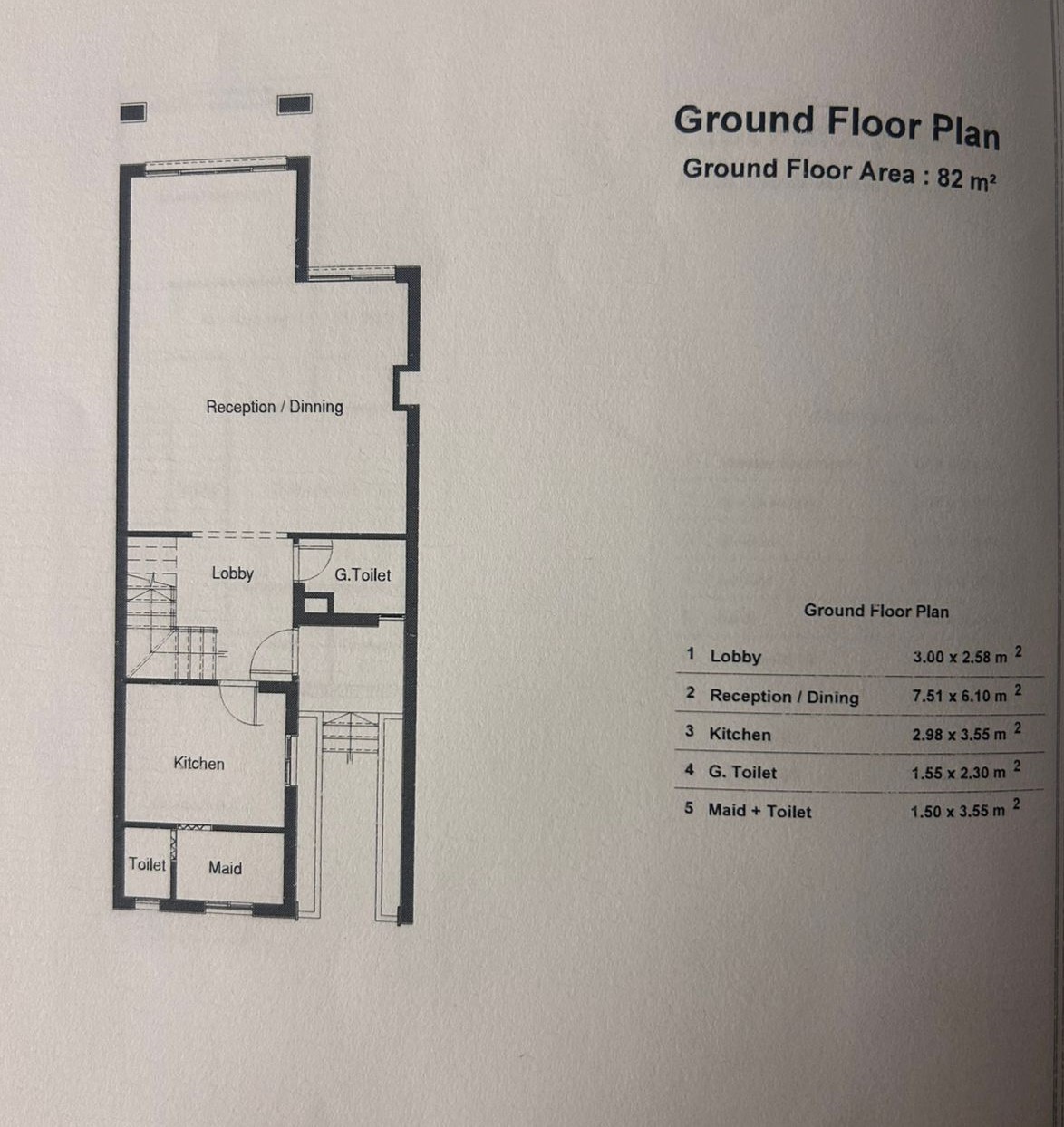 Floor plan for townhouse at Telal East