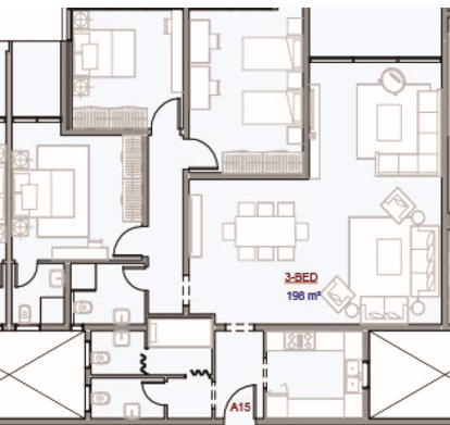 Floor plan for duplex at The View Waterway