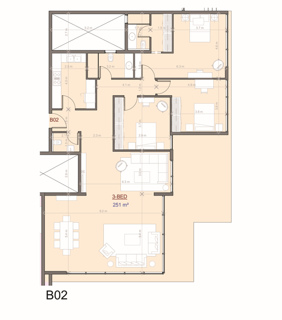 Floor plan for duplex at The View Waterway