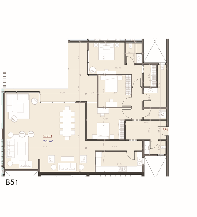 Floor plan for apartment at The View Waterway