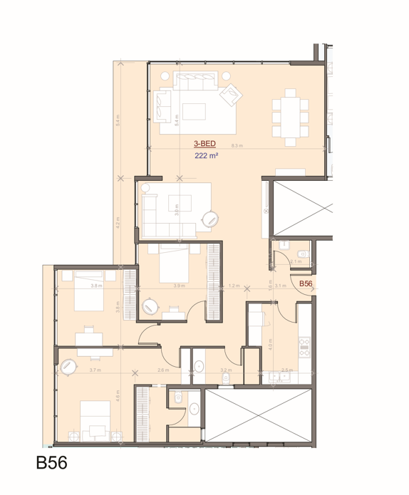 Floor plan for apartment at The View Waterway