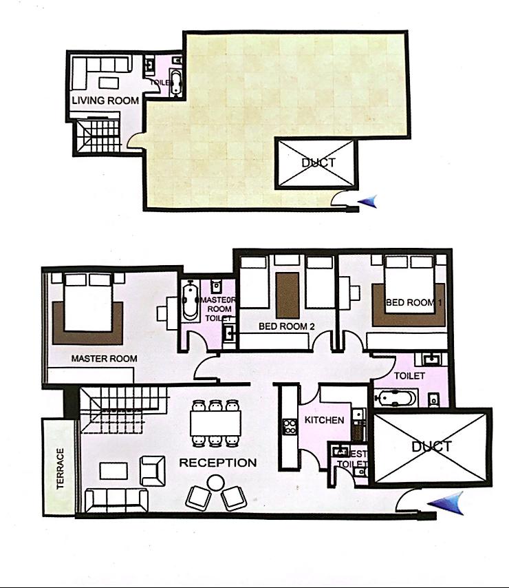 Floor plan for penthouse at Sun Capital