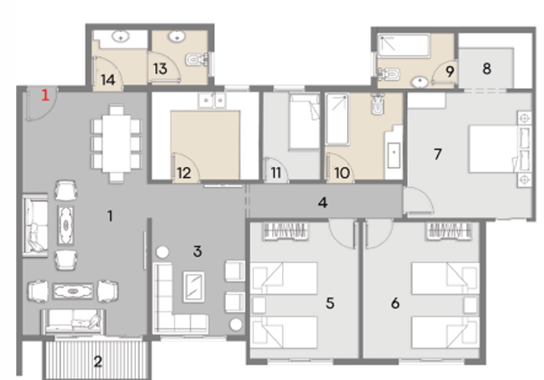 Floor plan for apartment at Valencia Valley