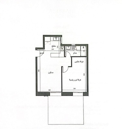 Floor plan for studio at Ashgar Heights