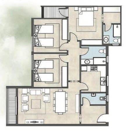 Floor plan for apartment at De Joya 1