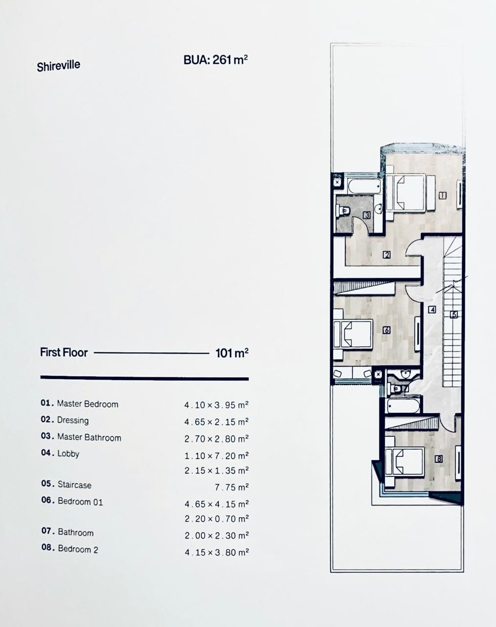 Floor plan for townhouse at Eastshire