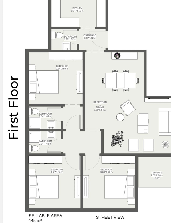 Floor plan for apartment at Lumia Residence- New Capital
