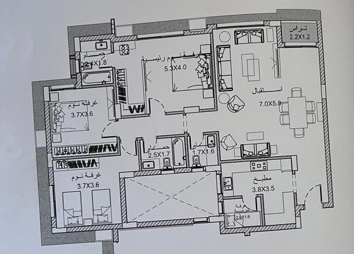 Floor plan for apartment at Creektown