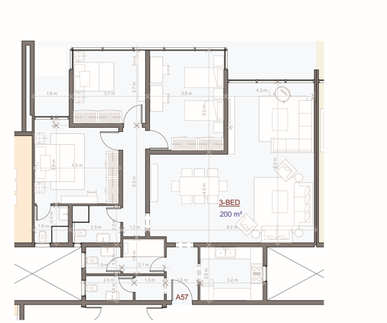 Floor plan for apartment at The View Waterway
