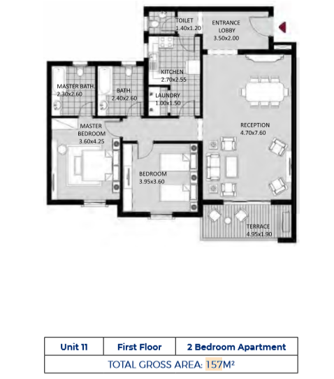 Floor plan for apartment at October Plaza