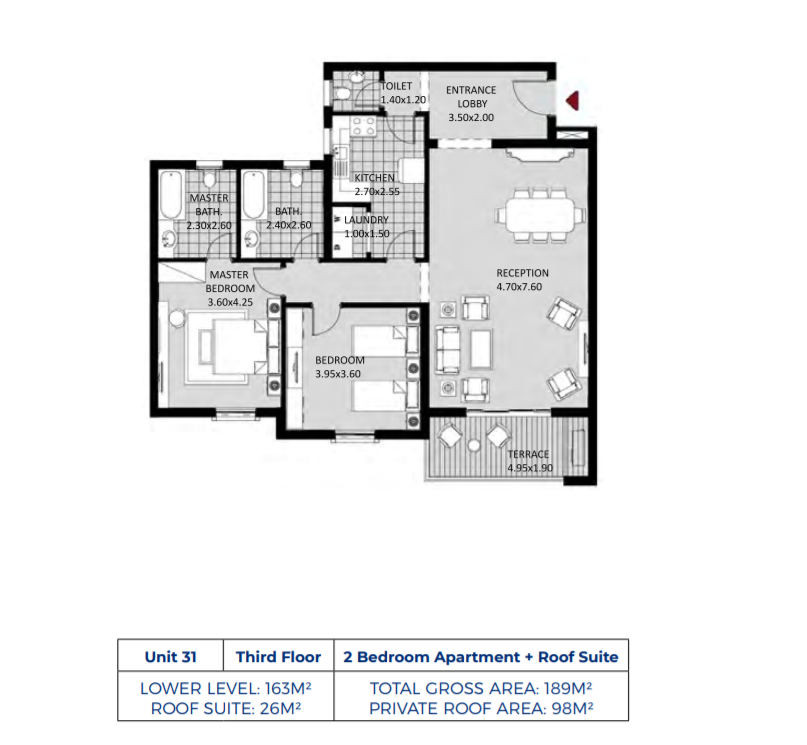 Floor plan for apartment at October Plaza