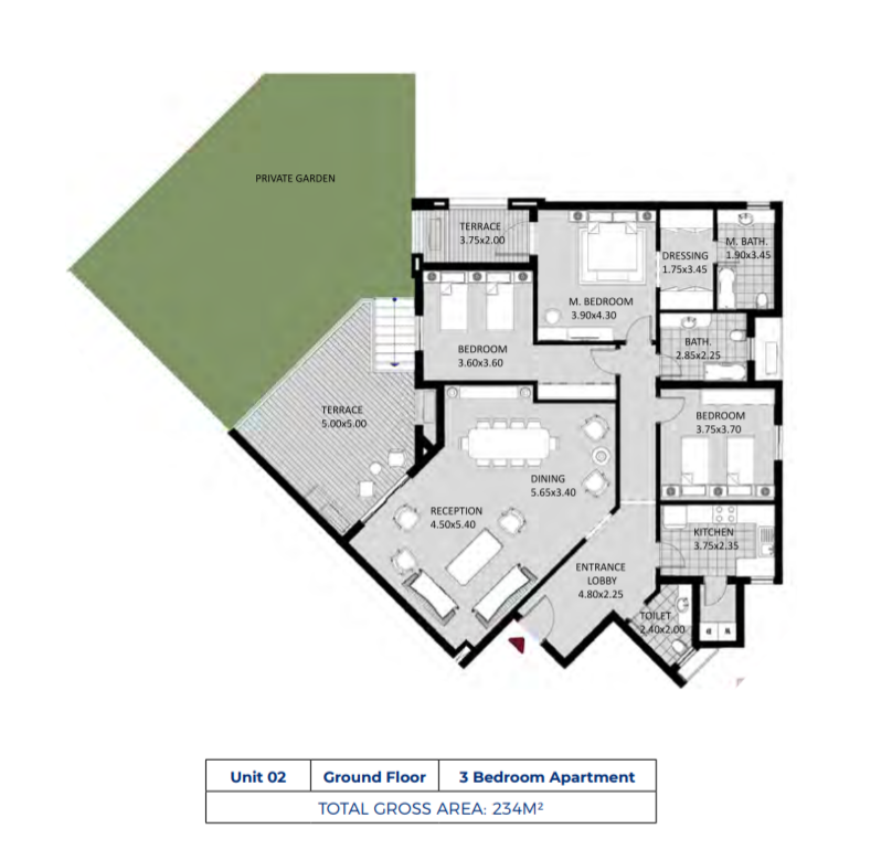 Floor plan for apartment at October Plaza