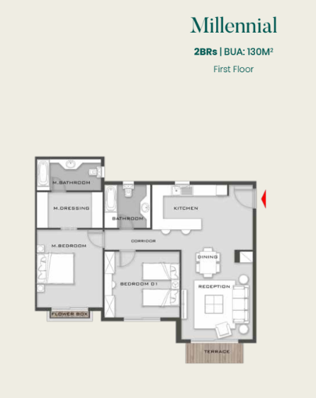 Floor plan for apartment at Aliva Mountain View Mostakbal City