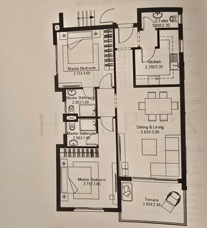 Floor plan for apartment at Hyde Park