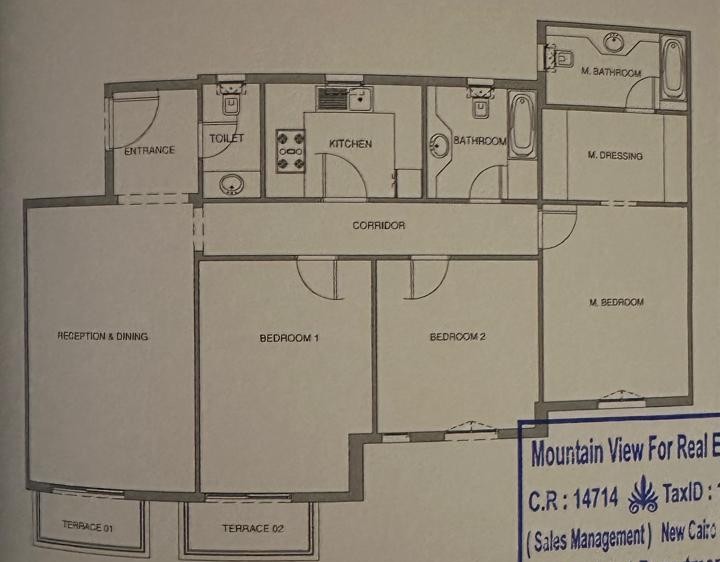 Floor plan for apartment at Aliva Mountain View Mostakbal City