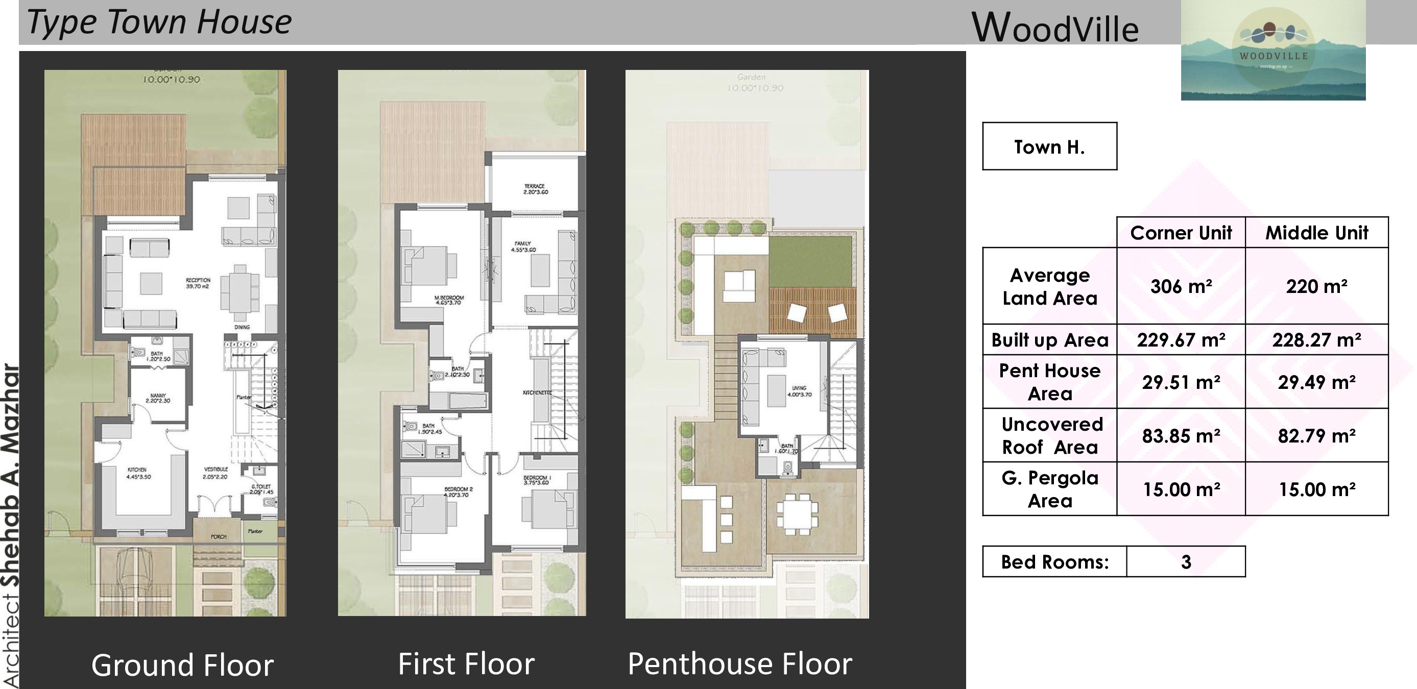 Floor plan for townhouse at Woodville